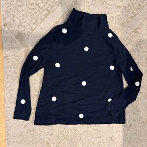 LOFT Dark Blue Turtleneck with White Accents